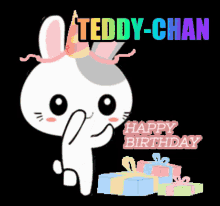 Teddychan Happy Birthday GIF - Teddychan Happy Birthday Bunny GIFs