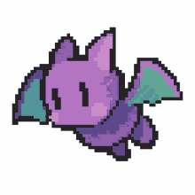 purple bat pixel art pixel sprite