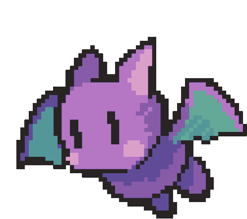 Purple Bat Sticker - Purple Bat Pixel Art Stickers