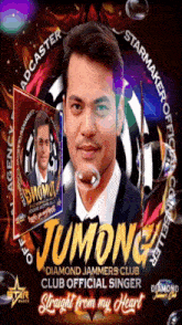 a diamond jammers club official singer poster with a man 's face