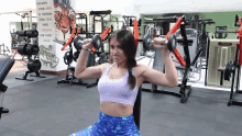 weak girl gym struggling workout exercise