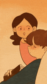 a drawing of a man carrying a woman on his shoulders