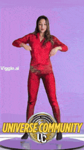 a poster for mimi unique universe community shows a woman talking on a phone