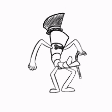 a black and white drawing of a man holding a gun and the words shut the fuck up below him