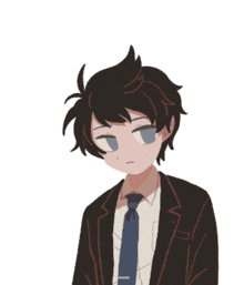 a drawing of a boy in a suit with a tie