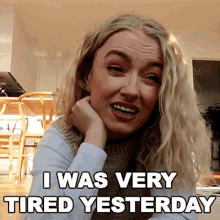 It Was Very Tired Yesterday Mimi GIF - It Was Very Tired Yesterday Mimi Michaela Lintrup GIFs