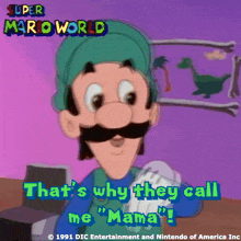 super mario world that 's why they call me mama 1991 dic entertainment and nintendo of america inc
