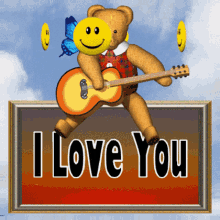 i love you teddy bear smileys 3d gifs artist