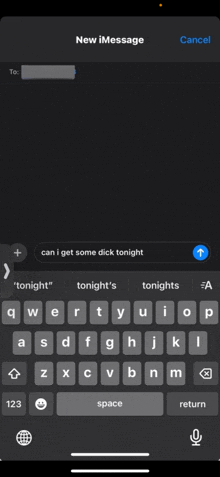 a phone screen shows a new imessage being created