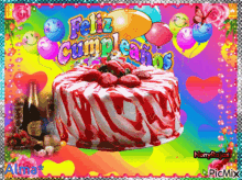 feliz cumpleanos globos botella happy birthday cake