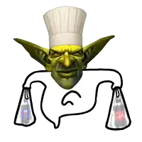 a drawing of a cartoon character with a chef 's hat on