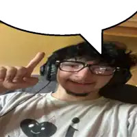 a man wearing headphones and a shirt that says i