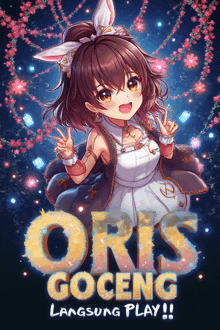 oris goceng langsung play poster with a girl in a white dress