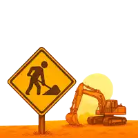 a drawing of a construction sign with the words " hoje e dia de construir um grande dia " below it