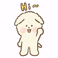 cute dog beige character hello