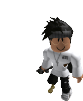 a boy wearing a white vans shirt and black shorts