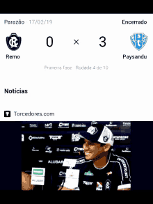 a soccer game between remo and paysandu is being played on 17/02/19