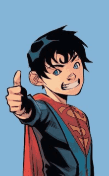 superboy jon kent thumbs up smiling superman