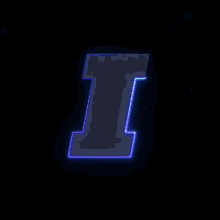 the letter i is surrounded by a blue circle of light