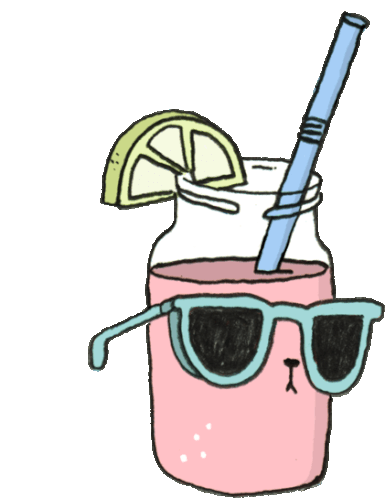 Lemonade Wearing Sunglasses Sticker - Food Party Drink Summer Stickers