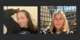 two girls are having a video call and one is holding a glass