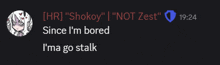 a screenshot of a chat with a girl that says " hr "
