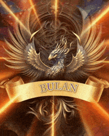 a picture of a phoenix with the word bulan on it