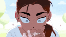 a cartoon drawing of a girl with the words shin elray on the bottom right
