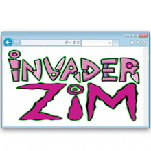 a computer screen is open to a page that says invader zim on it