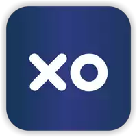 a blue app icon with the word xo on it