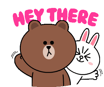 Brown And Cony Hey Sticker - Brown And Cony Hey Hello Stickers