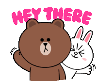 Brown And Cony Hey Sticker - Brown And Cony Hey Hello Stickers