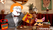 a box of kellogg 's cheerios is being held by a man