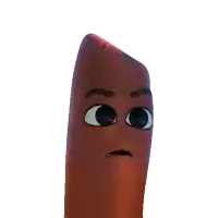a close up of a cartoon character 's face with a white background