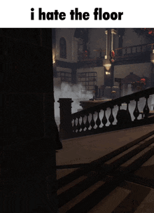 a screenshot of a video game with the words i hate the floor