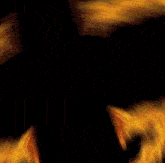 the letter b is made of flames on a dark background