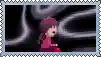 a pixel art of a girl walking in a dark room