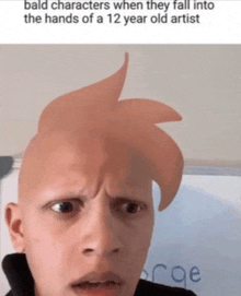 a picture of a person with a mohawk on their head