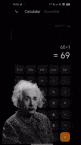 a calculator with a picture of einstein on it