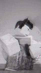 a black and white image of a cartoon character with a tiktok watermark