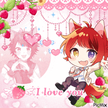 a picture of a fox with the words i love you