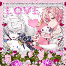 a picture of a boy and a girl with the word love on it