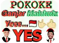 a poster that says " pokoke ganjar mahfudz yess yes "