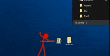 a computer screen shows a stack of folders including one titled " find main frame "