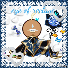 a picture of a cookie with the words eye of recluse written on it