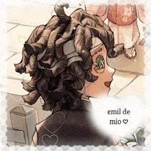 a drawing of a person with the name emil de mio written on it