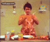 Mohan Lal Fun With Chicken Boeing Boeing GIF - Mohan Lal Fun With Chicken Mohan Lal Boeing Boeing GIFs