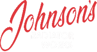 a logo for johnson 's radiator works is shown