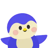 a penguin with a sticker that says feel the breeze on it