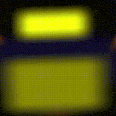 a yellow light is shining on a dark blue background with dots .